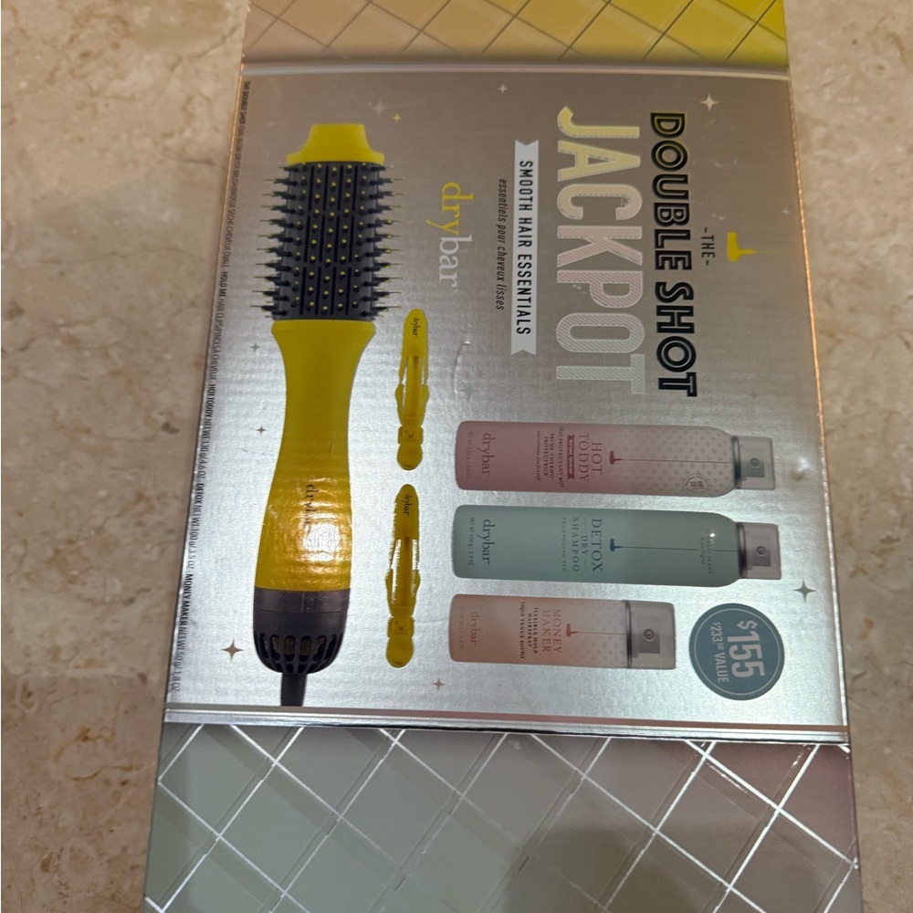 Drybar Yellow and Silver Hair Tool Set